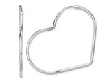 Sterling Silver Heart Shaped Earrings 1  3/4 Inch (2.0 mm)
